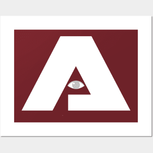 A (eye) Logo White Posters and Art